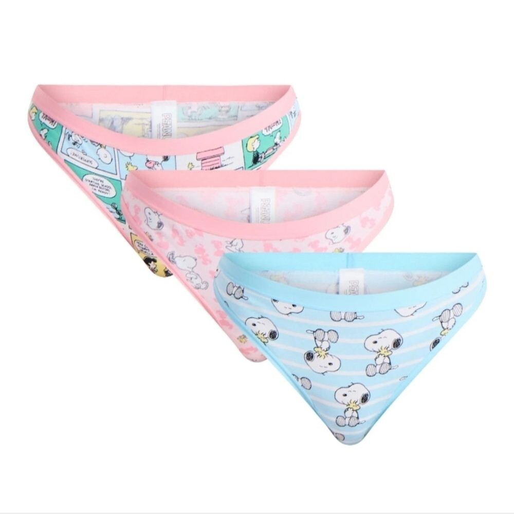 Peanuts Women's Thong Panties, 3-Pack, Size XXL(20)